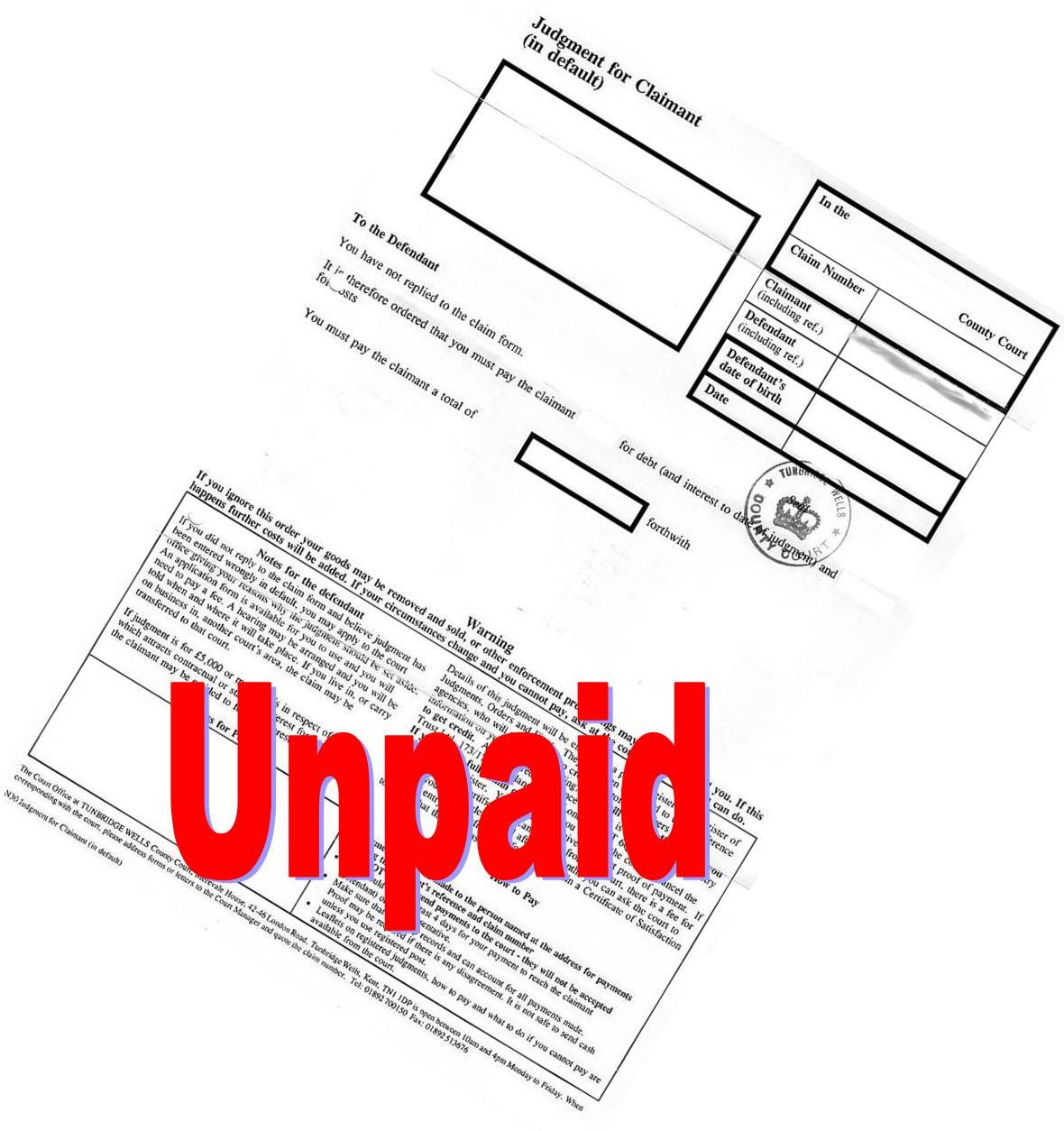 unpaid ccj
